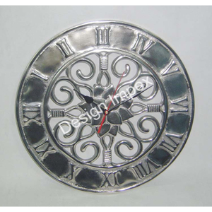 Reloj de pared de aluminio fundido con patrones de números románicos, reloj decorativo de buena calidad, superventas, reloj de plata montado en Interior - Product Image 6