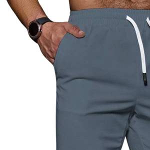 <b>Mens</b> Lightweight Straight Leg Casual <b>Pants</b> Elastic Waist Drawstring Breathable Quick Dry Travel <b>Lounge</b> Trousers Gray Fit - Product Image 4