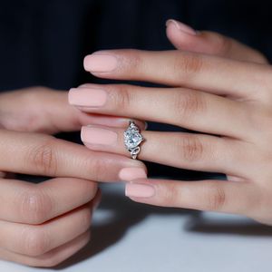 Anillo de compromiso de oro celta solitario en forma de corazón, Plata de Ley 925 - Product Image 2