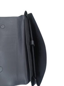 Funda para portátil de piel auténtica 100% nueva y elegante al por mayor, color negro con varios compartimentos, logotipo personalizado, unisex - Product Image 6