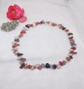 Collier en perles de résine avec puce de pierre précieuse Aurora pour femmes, bijoux tendance, collier à perles, à porter - Product Image 3
