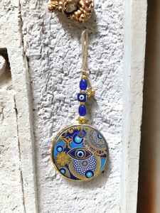 Ojo Turco DAFNI de 11 CM, Hecho a Mano, con Relieve, Magnético, de Vidrio, Decoración Tradicional para Pared - Product Image 4