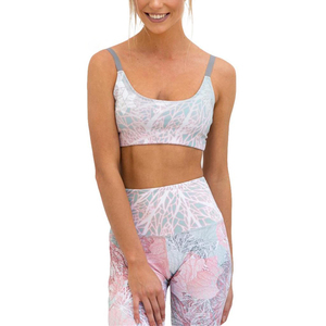 Conjuntos de entrenamiento deportivo de alta calidad para mujer, logotipo personalizado, almohadilla desmontable para el pecho, Sujetador deportivo, cordón de Yoga transpirable sin costuras - Product Image 4