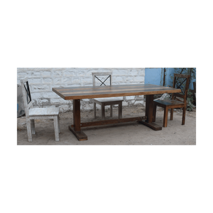 Wholesale Modern Solid <b>Wood</b> Dining Set Antique Design Farmhouse Style for Living Room or Bedroom Bulk Reclaimed Wooden Furniture - Product Image 1