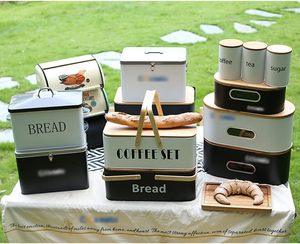 The Better Home Stainless Steel Bread <b>Container</b> Metal <b>Box</b> with Wooden Lid and Handle for Bread - Product Image 5