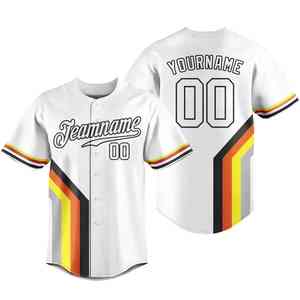 Camiseta de béisbol de secado rápido transpirable con cuello en V pulóver impresión Digital cosido nombre personalizado equipo ropa 100% poliéster logotipo personalizado - Product Image 5