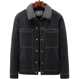 Veste en jean délavée à l'acide de créateur avec logo personnalisé pour hommes, fermeture à glissière vintage imprimée pour l'hiver en plein air - Product Image 5