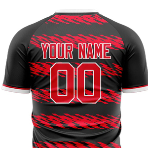 Maillot de football rétro rouge et noir personnalisé de haute qualité, dernier design, polyester, sublimation, vêtements de sport, été, séchage rapide, léger - Product Image 4