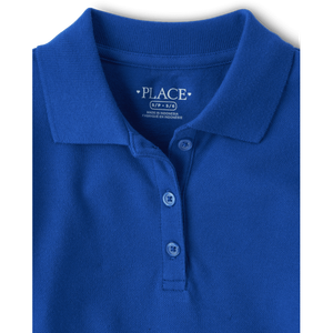 เครื่องแบบโปโลผ้าคอตตอน/3% ยืดได้ผ้าสแปนเด็กซ์นุ่มใส่สบายเหมาะกับสถานที่ของเด็กสีน้ำเงิน - Product Image 2