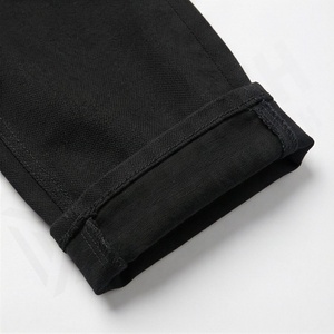 Pantalones Chinos de Cintura Alta Personalizables para Hombre, de Algodón y Felpa, Lavado Vintage, Estilo Urbano, Rectos, con Rayas Curvas, OEM - Product Image 6