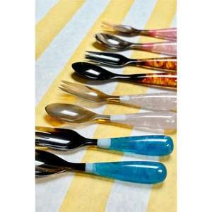 Cubiertos con mango de cabeza de cuerno de nuevo diseño, cuchara para ensalada, utensilios de cocina perfectos hechos a mano, vajilla de mesa para café y Hotel - Product Image 6