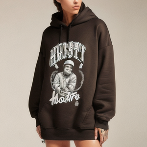 Personalizado 100% algodón peso pesado para Puff estampado pulóver Sudadera con capucha Streetwear estilo Hip Hop para hombres 3D impreso sudaderas - Product Image 3