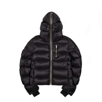 Veste d'hiver noire personnalisée DiZNEW, entièrement zippée, imperméable, en duvet, pour homme, style streetwear, avec capuche, 2023