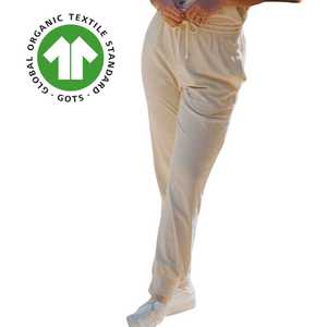 Pantalones de Jogger de algodón orgánico para mujer-Natural, jersey de 5,4 oz, transpirable con cintura elástica y puños de pierna acanalados - Product Image 3