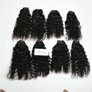 Extensions de cheveux humains bouclés bruts de qualité supérieure, aspect naturel, couleur noire, prix de gros, fabrication indienne, par Export - Product Image 5