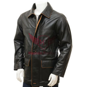 Veste d'hiver de qualité supérieure Doublure luxueuse en satin Nouveau design Manteau en cuir avec plusieurs poches Chemise High Street - Product Image 1