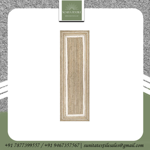 พรมปอกระเจาทรงสี่เหลี่ยมผืนผ้าแนวโบฮีเมียนเก๋ไก๋ปักลายแนวแอบสแตรกต์ที่เงียบสงบสำหรับเครื่องสวดมนต์ทำจากเส้นใยธรรมชาติสำหรับห้องน้ำ - Product Image 5