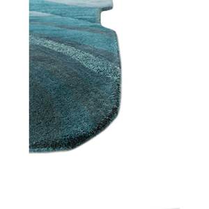 Alfombra Rectangular Azul de Lana y Viscosa Tejida a Mano TNQ-3280 9x12 con Patrón Abstracto a Rayas para Pasillo del Hogar, 10mm de Grosor - Product Image 4