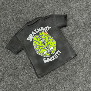 Camiseta de calle para hombre hecha a medida peso pesado 100% algodón de gran tamaño Vintage ácido lavado estampado stock limitado disponible - Product Image 2