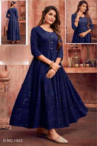 Trendy Rayon Anarkali Kurti Con Chikankari Funciona Perfecto Para Todas Las Ocasiones - Product Image 2