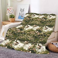 Nouvelle Couverture en Flanelle Ultra Douce et Confortable à Motif Canard Sauvage Patchwork Personnalisé K-POP