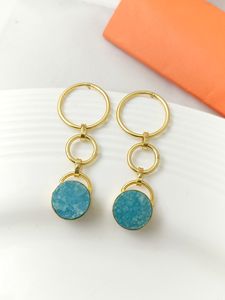 Pendientes Colgantes de Piedras Preciosas Druzy Multicolor Chapados en Oro de 18K, Joyería de Moda de Lujo Geométrica, Hechos a Mano en Latón, Elegantes para Fiesta - Product Image 4
