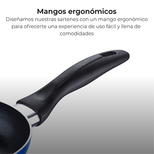 San Ignacio 3-piece <b>frying</b> <b>pan</b> set (16+20+24cm) pressed aluminum, blue + 650ml borosilicate <b>glass</b> airtight container - Product Image 4