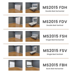 MS2015 FDH ชุดอุปกรณ์เตียงนอนพับได้สองด้านขนาด150ซม. X 200ซม. ประหยัดพื้นที่เตียงตู้เก็บของพื้นฐานพับเก็บได้ได้รับการรับรองมาตรฐาน ISO - Product Image 4