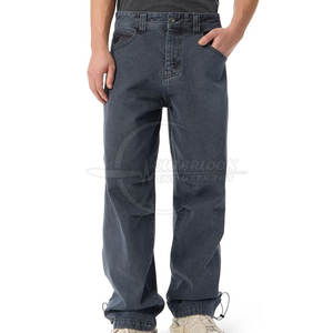 Pantalons en jean à jambes larges pour hommes, fabrication 2026, vente en gros, personnalisés, pur coton, vêtements d'été pour hommes - Product Image 1