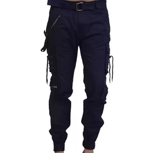 Pantalon cargo décontracté unisexe respirant sur mesure avec taille mi-haute anti-plis et multi-poches - Product Image 2