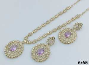 New Design Oval Shape Fancy Gold Plated Traditional Stone Kundan Studded Long Necklace Earring Mangtika <b>Set</b>&<b>Jewellery</b> <b>Set</b> <b>Girl</b> - Product Image 4