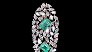 Boucles d'oreilles Statement en émeraudes et diamants de laboratoire taille marquise |   Bijoux fins de qualité supérieure Or massif 14 carats plaqué rhodium Certifié IGI - Product Image 2