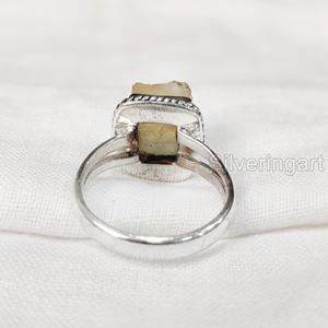 Joyería de piedra en bruto Anillo de mujer Piedra preciosa de citrino crudo natural Piedra NATAL DE NOVIEMBRE Anillo bohemio Fiesta Anillo de plata esterlina 925 - Product Image 5