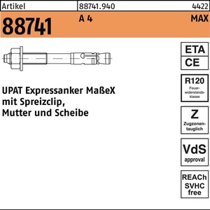 พุกคอนกรีต Express Anchor R 88741 MAX 16/25/148 a 4 จำนวน 20 ชิ้น โดย UPAT - Product Image 1