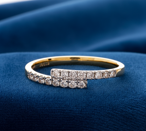 Anillo de Compromiso de Oro Personalizado con Diamantes Genuinos, Nuevo Diseño y Doble Línea - Product Image 3