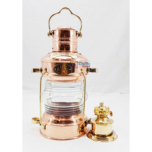 Farol Náutico Hecho a Mano, Lámpara de Ancla de Latón Pulido y Cristal, Iluminación Decorativa para el Hogar, Decoración Navideña Marina para Colgar - Product Image 6