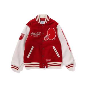 Manteau personnalisé lourd en cuir manches serviette broderie letterman veste universitaire personnalisée recadrée taille haute pour femmes usine - Product Image 3