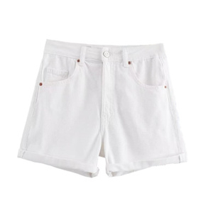 Short décontracté en denim taille haute respirant et confortable - Product Image 4
