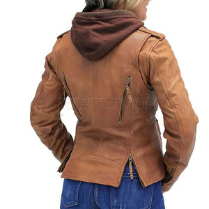 Blouson en cuir pour moto de haute qualité pour femmes, faible MOQ, blouson en cuir pour moto pour femmes - Product Image 5