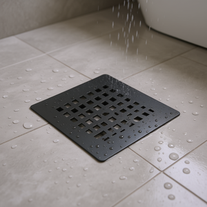 Grille de douche carrée en acier anthracite Milan – Fournitures de bain et de toilettes haut de gamme - Product Image 3