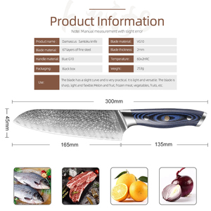 Venta al por mayor profesional japonés Damasco acero Chef cuchillo mango de fibra de vidrio personalizado de alta calidad OEM ODM servicio para Cocina - Product Image 2