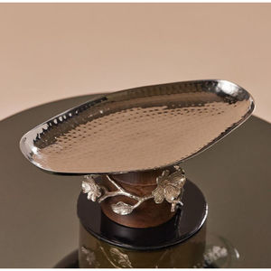 2 <b>Tiers</b> Fancy Table Decorative <b>Cake</b> Serving <b>Stand</b> With Leaf Design Handle Dessert Serving <b>Stand</b> for Hotel Ware Accessories - Product Image 5