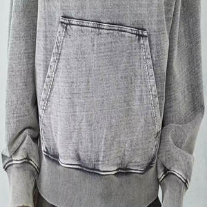 เสื้อฮู้ดผู้ชายวินเทจผ้าฟริกเทอร์รี่แบรนด์ดีไซเนอร์ผ้ากรดซักเสื้อผ้าแนวสตรีทปักลายมีซิป - Product Image 6