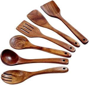Wholesale Modern Luxury <b>Wood</b> <b>Ladle</b> Spoon Set Long Handle Eco-Friendly Durable High Quality Natural Best Price Kitchen Utensils - Product Image 1