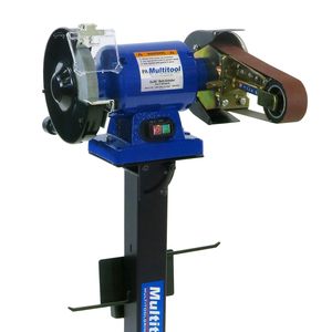 Meuleuse à bande électrique industrielle 1 CV avec support inclinable et kit de démarrage avec repose-outil - Product Image 3