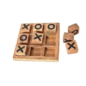 Juego de mesa personalizable hecho a mano de madera de mango Tic Tac Toe Zero Cross para niños para todas las estaciones-Verano invierno primavera - Product Image 1
