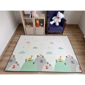Alfombra de juego para bebés XPE de doble cara de 100x140x1,5 cm-Carrera de coches de espuma no tóxica impermeable enrollable-Montañas de nubes - Product Image 6