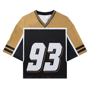 Uniforme de rugby américain de haute qualité pour hommes maillot de football en maille respirante 100% coton T-shirt pour hommes coupe ample imprimé - Product Image 1