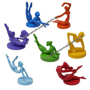 Figurine Statue de Sculpture de Yoga en métal de qualité supérieure à sept chakras pour la décoration de bureau à domicile et de salon de méditation - Product Image 1