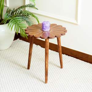 Tabouret et repose-pieds en bois sculpté, pliable, réglable, durable, fait main, avec un design artisanal et une finition moderne pour un usage domestique en appartement - Product Image 2